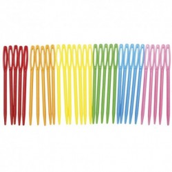 SODERTEX Sachet de 32 aiguilles en plastique coloris Assortis - L7 x D0,1 cm