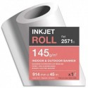 CLAIREFONTAINE Bannière polyester blanc 145g pour traceur 0,914x45m. Idéal Kakémono