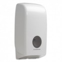 AQUARIUS Distributeur de papier toilette Blanc pour papier à plat - Dimensions : L16,8 x H34,1 x P12,3 cm