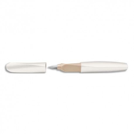 PELIKAN Plume TWIST White Pearl pour droitiers et aux gauchers, plume acier inoxydable Medium