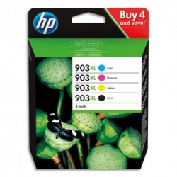 HP Pack 4 couleurs Jet d'encre 903XL Cyan Magenta Jaune Noir 3HZ51AE