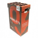 RECYGO Lot de 3 Collecteurs de Gobelets Ecobox, carton recyclé Marron Rouge, 95L, L45 x H75 x P28 cm