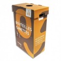 RECYGO Lot de 3 Collecteurs de Bouteilles Ecobox, carton recyclé Marron Orange, 95L, L45 x H75 x P28 cm