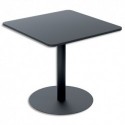PAPERFLOW Table de restauration Cross carré 80x80cm. Pied noir et plateau noir