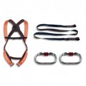 DELTA PLUS Kit Antichute Orange, corde toronnée D12 mm inamovible, Longueur 1,50m, Taille S M L