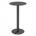 PAPERFLOW Table de restauration Cross ronde haute 60cm. Pied noir et plateau noir