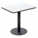 PAPERFLOW Table de restauration Mezzo rectangle 60X80cm. Pied noir et plateau blanc