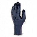 DELTA PLUS Paire de gants manutention VE722 100% polyester et mousse nitrile taille 8, coloris gris/noir