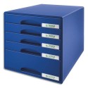 Module de classement LEITZ plus - Classement 5 tiroirs Bleu -  L28,7 x H27 x P36,3 cm