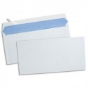 GPV Boîte de 500 enveloppes velin Blanc 80g DL 110x220mm auto-adhésives
