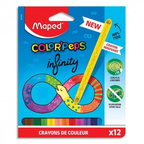 Pochette de 12 crayons de couleur effaçables MAPED Oops