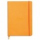 RHODIA Carnet Rhodiarama souple 14,8x21cm 160 pages lignées avec élastique. Couverture simili-cuir Orange