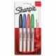 SHARPIE Blister de 4 marqueurs Sharpie Fine assortis standard (Noir, Bleu, Rouge, Vert).Pointe ogive fine