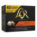 L'OR Boîte de 40 dosettes Espresso DELIZIOSO. Intensité 5