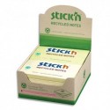 STICK'N Bloc de 100 feuilles recyclé repositionnables. 76X127. Couleurs pastels.