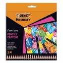 BIC Etui de 24 crayons de couleur Intensity premium. Bois FSC. Couleurs assorties.