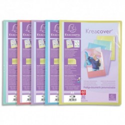 EXACOMPTA Protège document personnalisable PP KREACOVER 60 vues. Coloris assortis pastel
