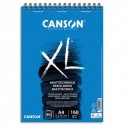 CANSON Bloc 50 feuilles de dessin XL MIXED MEDIA, A4 160 grammes, spirale sur le petit côté