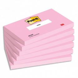 POST-IT® Notes Super Sticky Rose Flamingo 76 x 127 mm. Lot de 6 blocs de 90 feuilles.