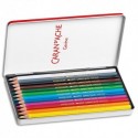 CARAN D'ACHE Boîte métal de 12 crayons de couleur Aquarellables SWISSCOLOR METAL SWISS DRAPEAU