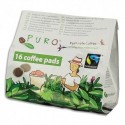 PURO Sachet 16 dosettes souples FairTrade compatibles Senseo contenant 7g de café 80% Arabica 20% Robusta