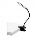 ALBA Lampe ss fil LEDCLIP ABS, silicone 3 niveaux dintensité Tête:15x3 cm Bras:26 cm Base:12x6 cm. Noire
