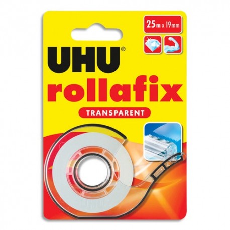 UHU Ruban adhésif sur dévidoir Rollafix transparent 25m x 19mm + recharge