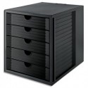 HAN Module classement Systembox Karma 5 tiroirs PS recyclé. Ange Bleu. Dim (lxhxp) : 27,5x32x33 cm. Noir