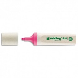 EDDING Surligneur ECOLINE-24 pointe biseautée a une largeur de trait de 2 à 5 mm. Couleur rose