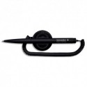 SCHNEIDER Stylo-bille Klick-Fix-Pen, pointe M, encre noire, corps noir, avec socle et chaînette