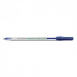 BIC Boîte de 60 stylos billes Round Stic ECOlutions 74% de matériaux recyclés. Pointe 1,0mm. Encre bleue