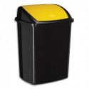 CEP Poubelle à couvercle basculant jaune 50 litres, en polypropylène recyclable L40,5 x H68,5 x P31 cm