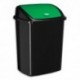 CEP Poubelle à couvercle basculant vert 50 litres, en polypropylène recyclable L40,5 x H68,5 x P31 cm