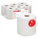 KIMBERLY Lot 6 bobines Essuie Mains WYPALL 1 pli, 630 formats 38x18,3 cm. Pour distributeur RollControl