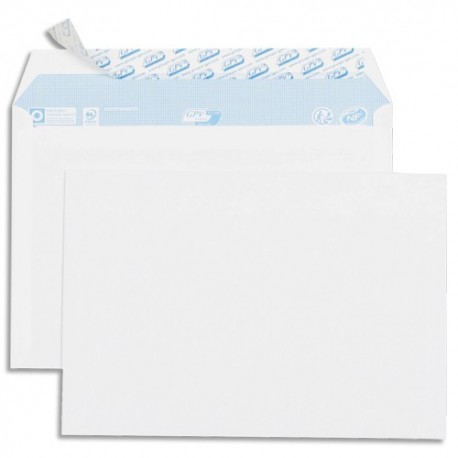 GPV Boîte de 500 enveloppes velin Blanc 80g C5 162x229mm auto-adhésives