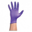 Boite 100 gants nitrile violet touché texturé amélioré 100% synthétique. Sans protéine latex. Taille S