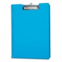MAUL Porte-bloc à rabat A4 en PVC avec pince métal. Pochette intérieure/porte-stylo. Coloris bleu