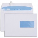 GPV Boîte de 500 enveloppes imprimables velin Blanc 80g C5 162x229mm auto-adhésives avec fenêtre 45x100mm