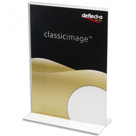 Porte affiche Deflecto transparent pour documents format A4 portrait droit