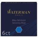 Stylo plume WATERMAN Etui de 6 mini cartouches encre bleu sérénité