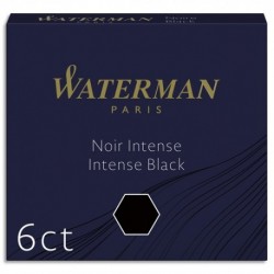 Stylo plume WATERMAN Etui de 6 mini cartouches encre noir intense