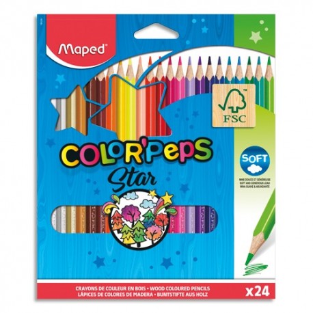 Crayons de couleur Colorpep's assortis pochette de 24