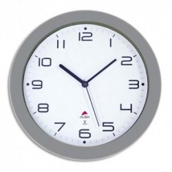 ALBA Horloge murale radio pilotée gris métal diamètre 30 cm Hortime