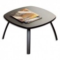 MOBILIER Table basse noir, 4 pieds époxy aluminium, plateau anthracite 61.1 x 35.6 x 61.1