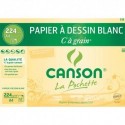 Papier dessin Canson pochette de 12 feuilles dessin blanc format A4 224 grammes