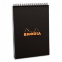 Bloc reliure Rhodia intégrale en-tête couverture noire réglure 5x5