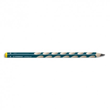STABILO Crayon graphite EASYGraph. Mine HB. Pour gaucher. Corps triangulaire avec empreintes préformées
