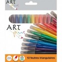 Feutre de coloriage Art Plus triangulaires pointe moyenne étui carton de 12 feutres dessin coloris assortis