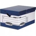 Archivage BANKERS BOX - Conteneur Maxi HEAVY DUTY. Montage automatique. Carton blanc/bleu.