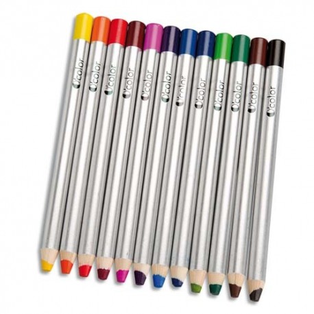 Crayon de couleur Artplus O'Color gros module pour ardoises et tableau effaçables à sec boite de 12